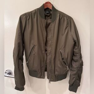 Topshop Women’s Olive Bomber Jacket